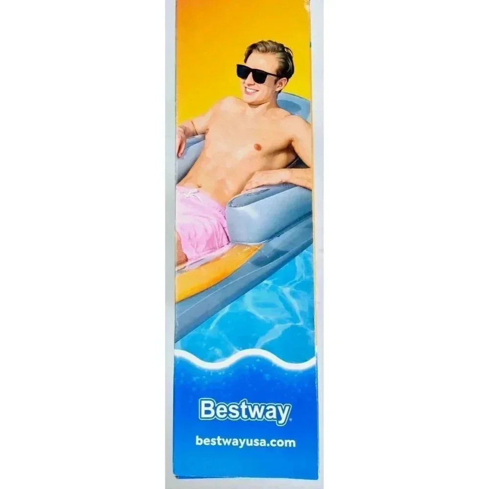 H2O Bestway Summer Colors Arm and Backrest Cup Holder Pool Floating Lounge NWB